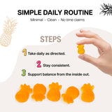 Premium Feminine Balance Gummies – Women’s Wellness & pH Support – Vaginal Health, Immunity & Hormonal Balance – Vegan, Gluten-Free – Tropical Pineapple – 90 Gummies – 45 Servings