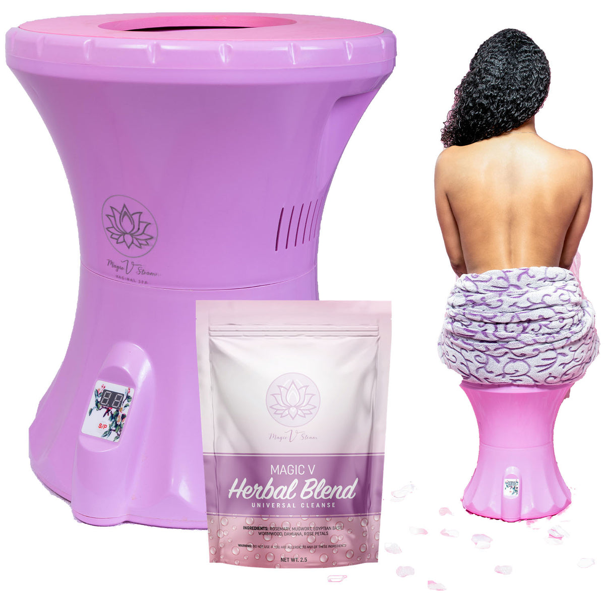 Magic V Steam Yoni Steamer Kit for Women – Herbal Yoni Steam with Ready-to-Use Yoni Tea Bags for Feminine Care, pH Balance & Postpartum Support